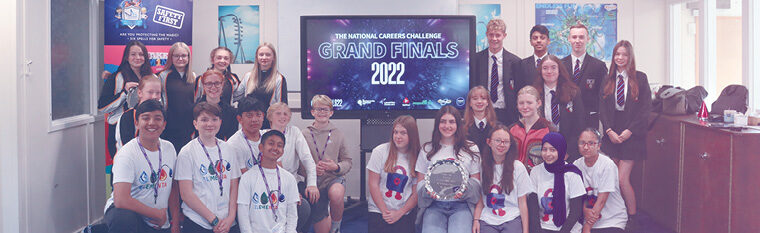 The 2022 National Careers Challenge champions celebrate their success at Thorpe Park
