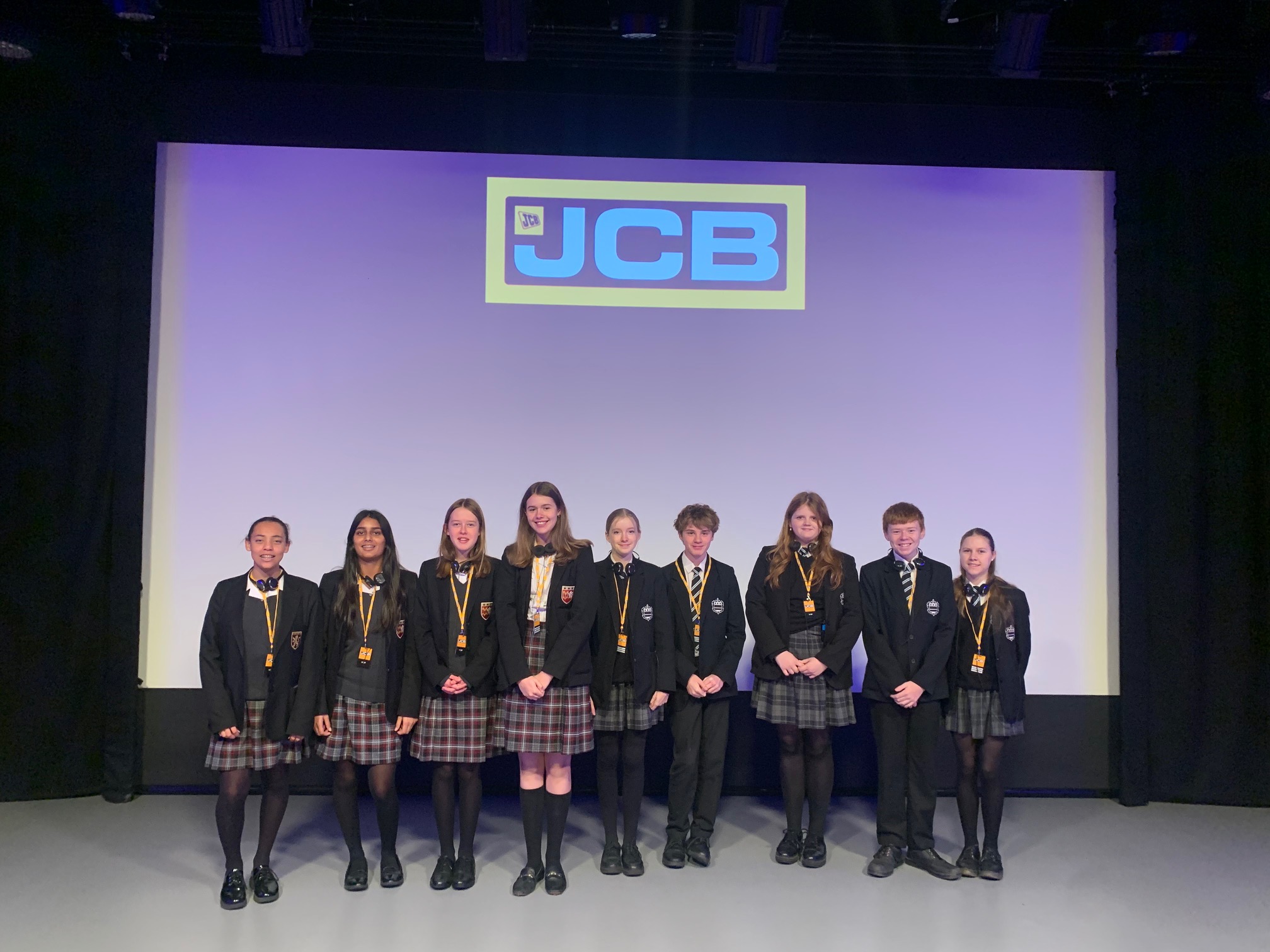Year 8 National Career Challenge champions celebrate with JCB